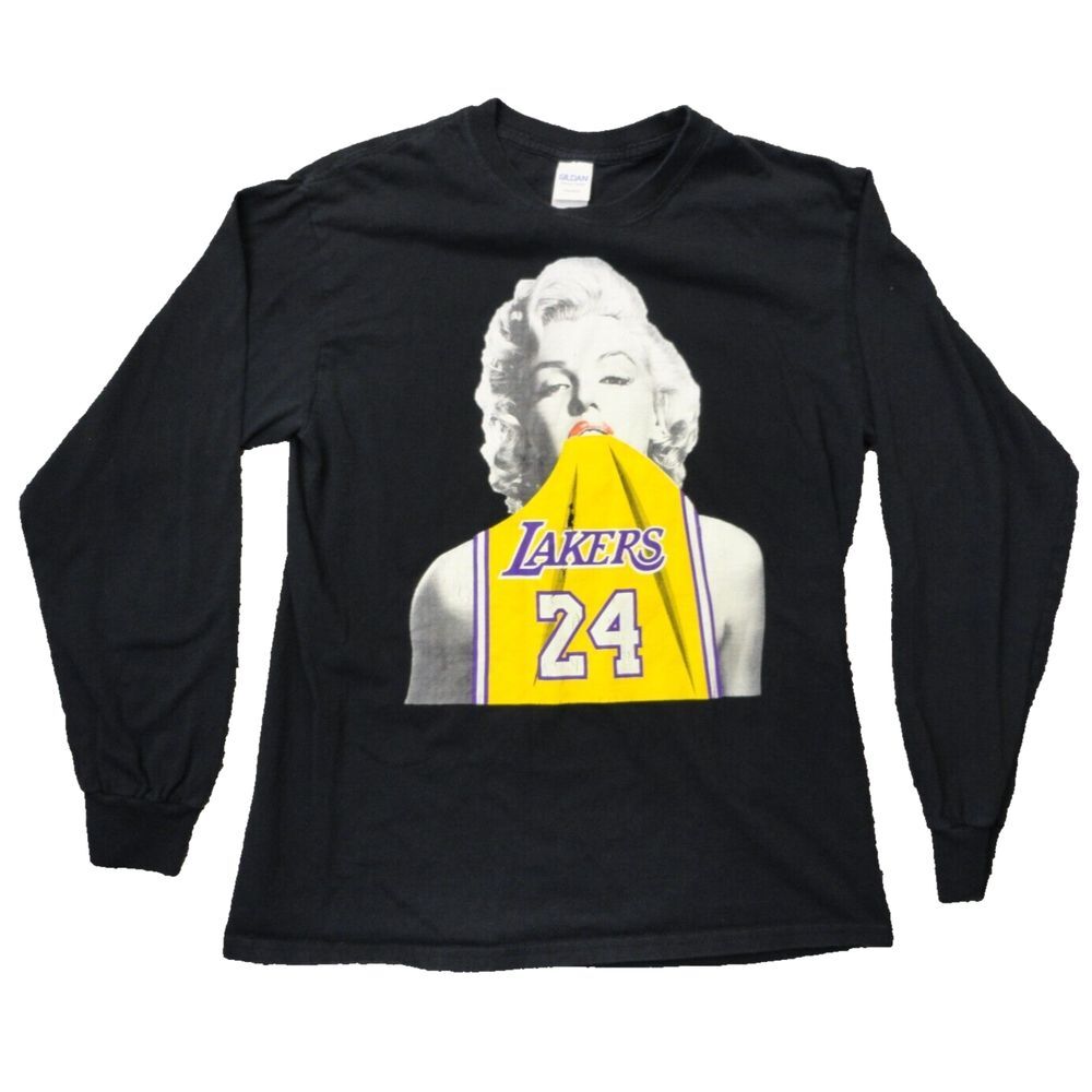VTG Marilyn Monroe Kobe Bryant Los Angeles LA Lakers Long Sleeve T-Shirt Size M